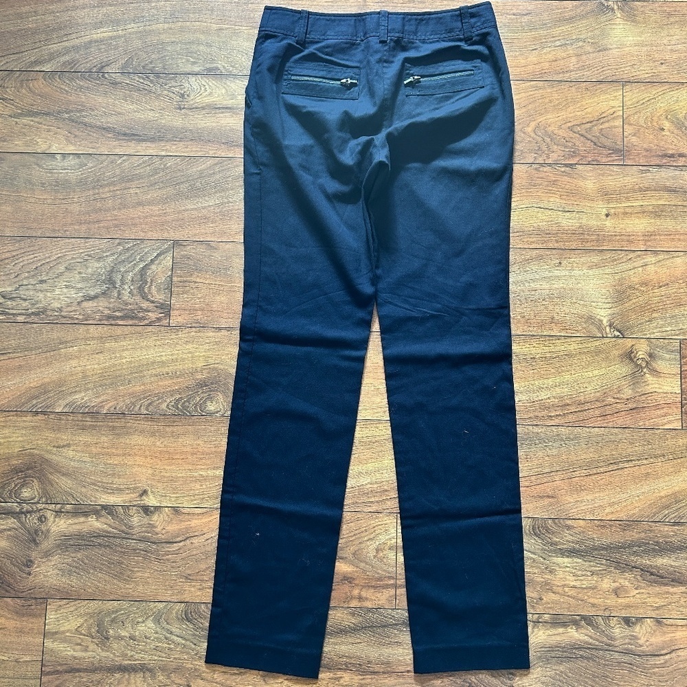 Tory Burch Navy Blue Flat Front Wool Ankle Pants - Picture 6 of 9